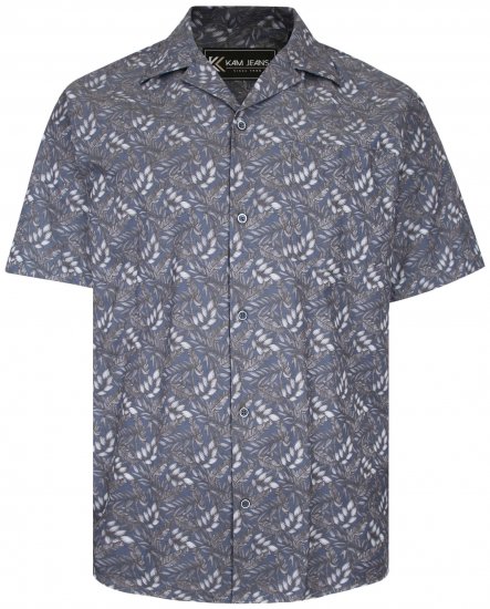Kam Jeans P011 Premium Short sleeve Shirt Charcoal - Ризи - мъжки ризи големи размери