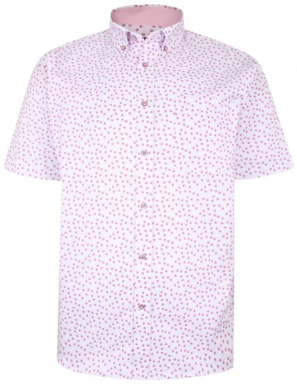 Kam Jeans P012 Premium Short sleeve Shirt Pink - Ризи - мъжки ризи големи размери