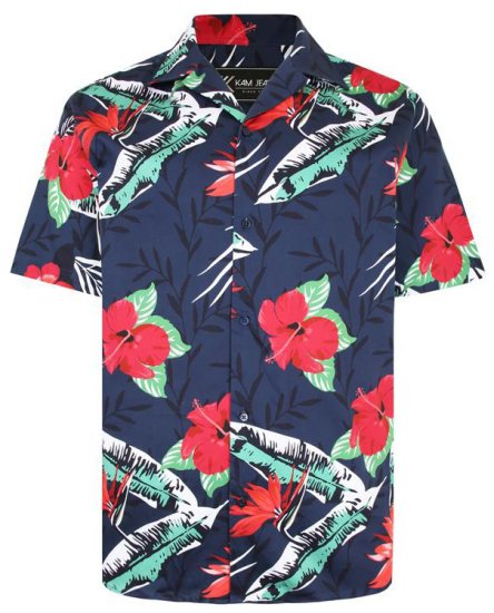 Kam Jeans P017 Casual Floral Print Shirt - Ризи - мъжки ризи големи размери