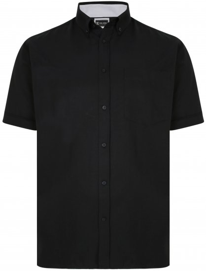 Kam Jeans P020 Premium Short sleeve Oxford Shirt Black - Ризи - мъжки ризи големи размери