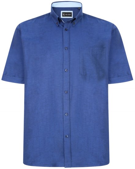 Kam Jeans P020 Premium Short sleeve Oxford Shirt Navy - Ризи - мъжки ризи големи размери