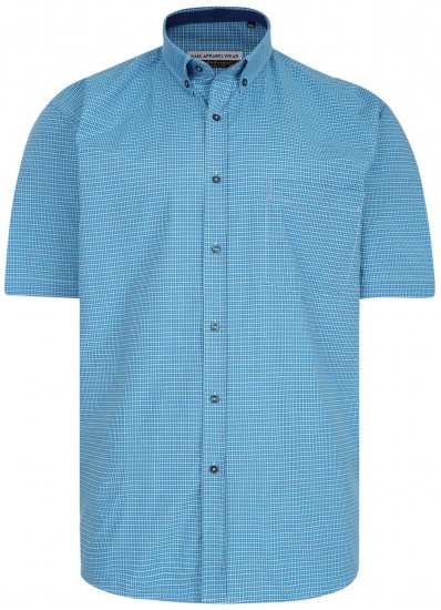 Kam Jeans P641 Premium Short Sleeve Shirt Turquoise - Ризи - мъжки ризи големи размери
