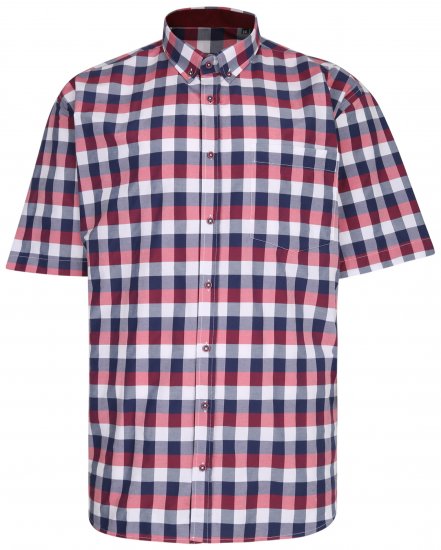 Kam Jeans 642 Premium Short Sleeve Shirt Red - Ризи - мъжки ризи големи размери