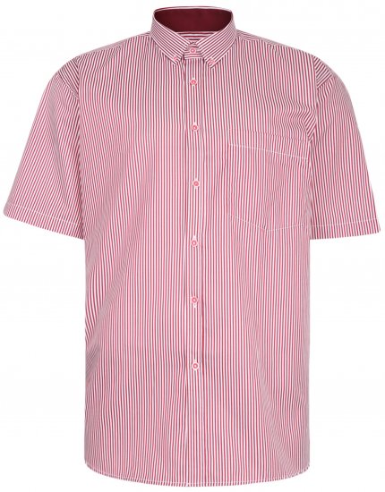 Kam Jeans 643 Premium Short Sleeve Shirt Burgundy - Ризи - мъжки ризи големи размери