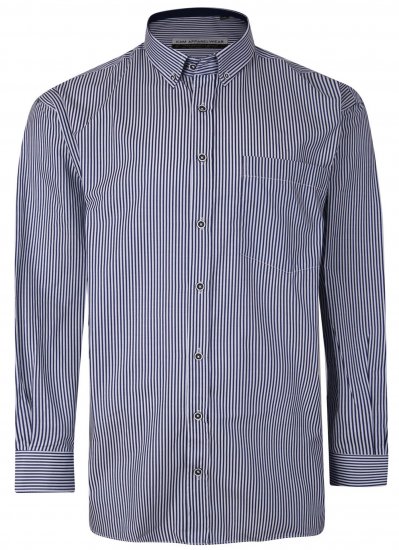 Kam Jeans P643 Premium Stripe Shirt Navy - Ризи - мъжки ризи големи размери