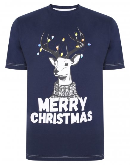 Kam Jeans X015 T-Shirt Navy - Тениски - мъжки тениски големи размери