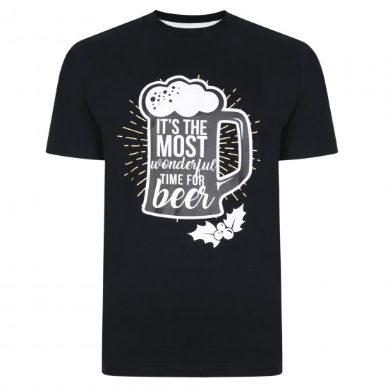 Kam Jeans X018 T-Shirt Black - Тениски - мъжки тениски големи размери