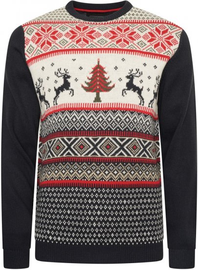 Kam Jeans X031 Reindeer Xmas Sweatshirt Navy - Суичъри & cуичъри с качулка - мъжки суичъри големи размери