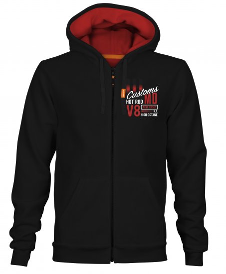 Motley Denim Kendal Hoodie Black - Суичъри & cуичъри с качулка - мъжки суичъри големи размери