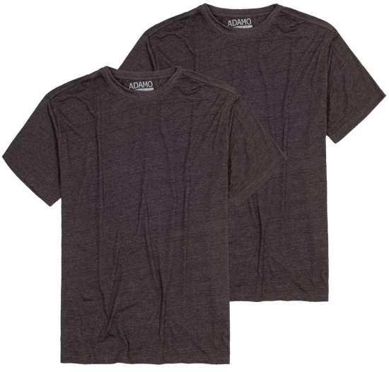 Adamo Kilian Regular fit 2-pack T-shirt Charcoal - Тениски - мъжки тениски големи размери