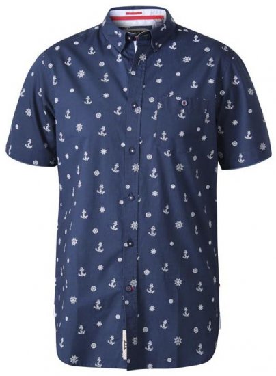 D555 Kirk Short Sleeve Shirt Navy - Ризи - мъжки ризи големи размери