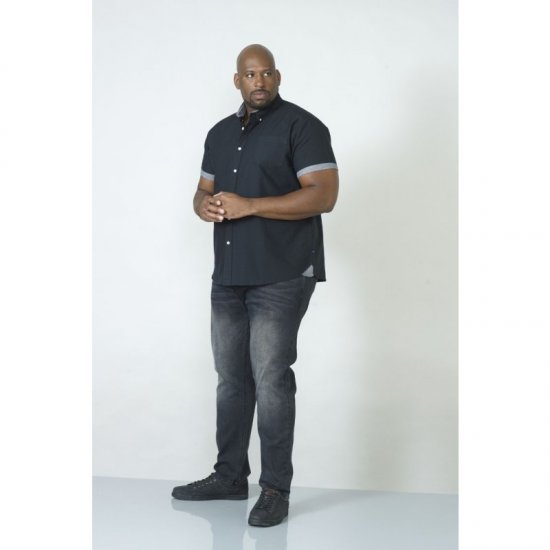 D555 Kevin Oxford Shirt Black - Ризи - мъжки ризи големи размери