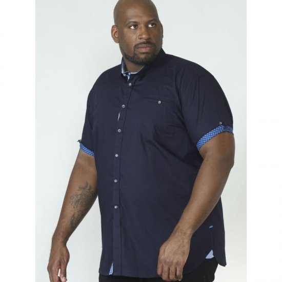 D555 Tim Short Sleeve Shirt Navy - Ризи - мъжки ризи големи размери