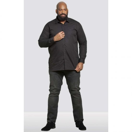 D555 Michael Couture Stretch Shirt Black - Ризи - мъжки ризи големи размери