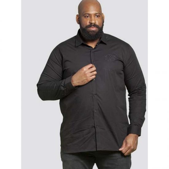 D555 Michael Couture Stretch Shirt Black - Ризи - мъжки ризи големи размери