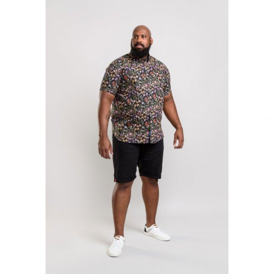D555 Emmet Floral Shirt Black - Ризи - мъжки ризи големи размери