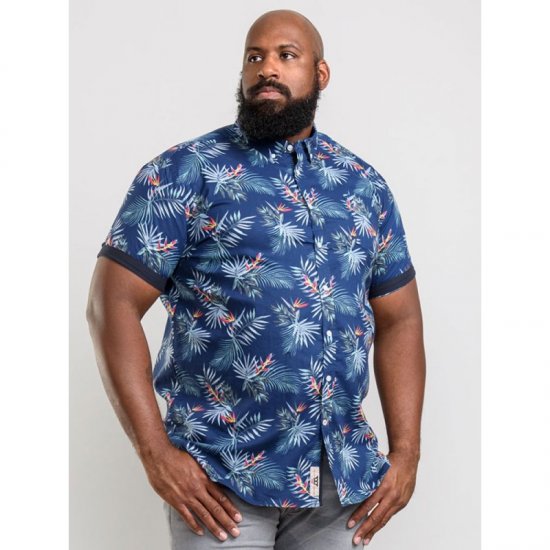 D555 Reuben Hawaii Shirt Navy - Ризи - мъжки ризи големи размери