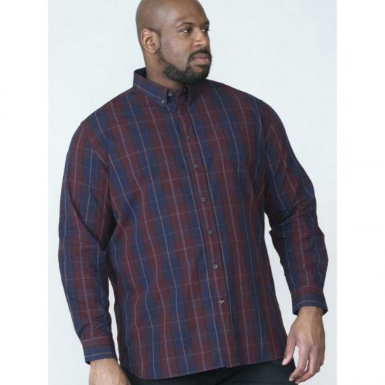 D555 Grady Long Sleeve Check Shirt - Ризи - мъжки ризи големи размери