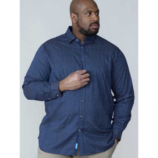 D555 Lavar Long Sleeve Diamond Printed Shirt - Ризи - мъжки ризи големи размери