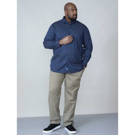 D555 Lavar Long Sleeve Diamond Printed Shirt - Ризи - мъжки ризи големи размери