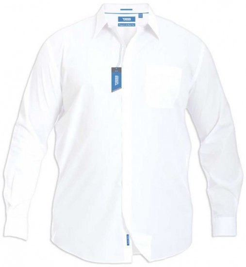 D555 Aiden Easy Iron-Shirt White - Ризи - мъжки ризи големи размери