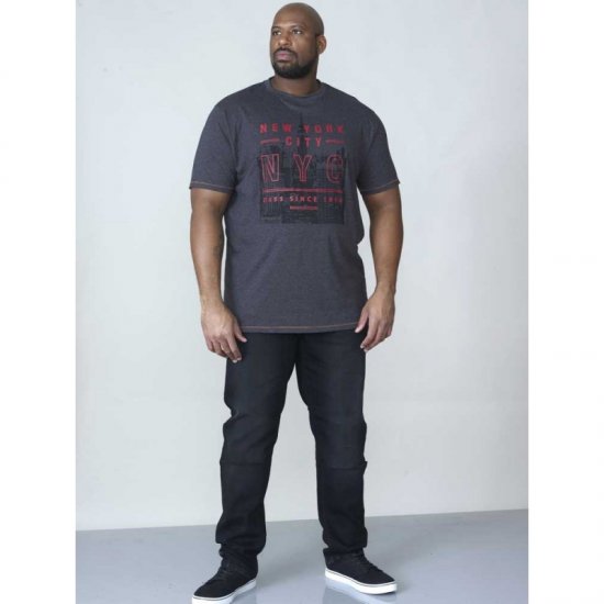 D555 Alex T-shirt Charcoal - Тениски - мъжки тениски големи размери