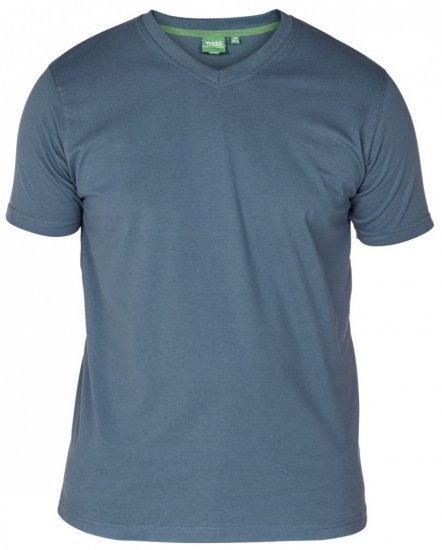 D555 Signature V-neck T-shirt Teal - Тениски - мъжки тениски големи размери