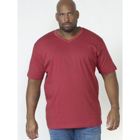 D555 Signature V-neck T-shirt Red - Тениски - мъжки тениски големи размери