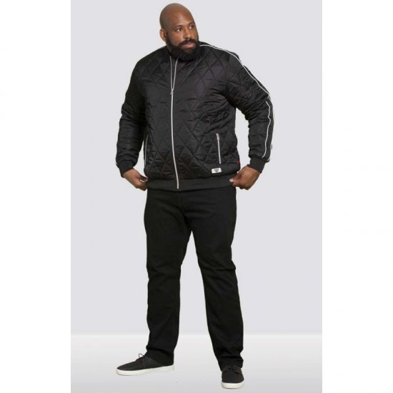 D555 Skipton Quilted Bomber Jacket Black - Якета - мъжки якета големи размери