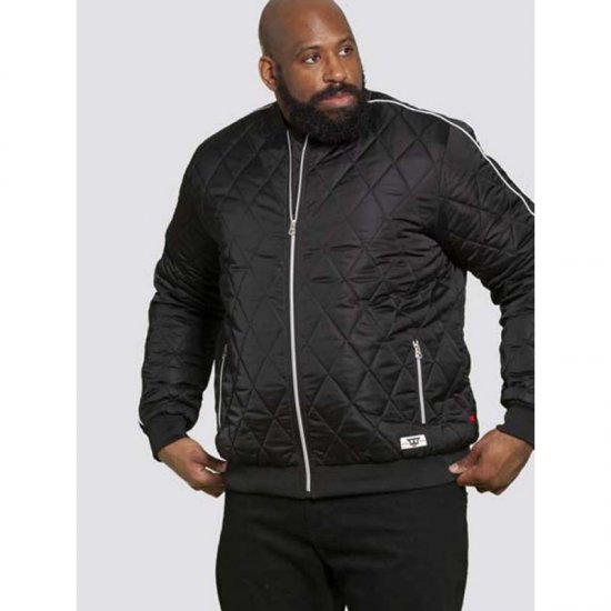 D555 Skipton Quilted Bomber Jacket Black - Якета - мъжки якета големи размери
