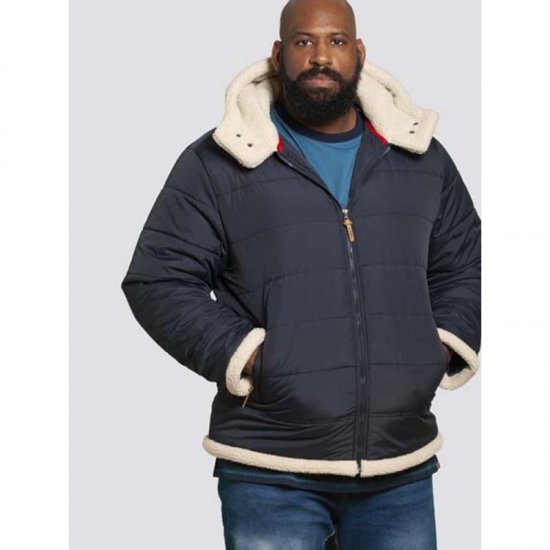 D555 Hudson Hooded Puffer Jacket Navy - Якета - мъжки якета големи размери