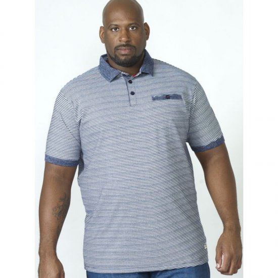 D555 Tyrone Polo Blue - Поло тениски - мъжки тениски с яка големи размери