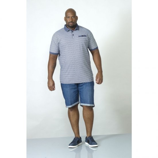 D555 Tyrone Polo Blue - Поло тениски - мъжки тениски с яка големи размери