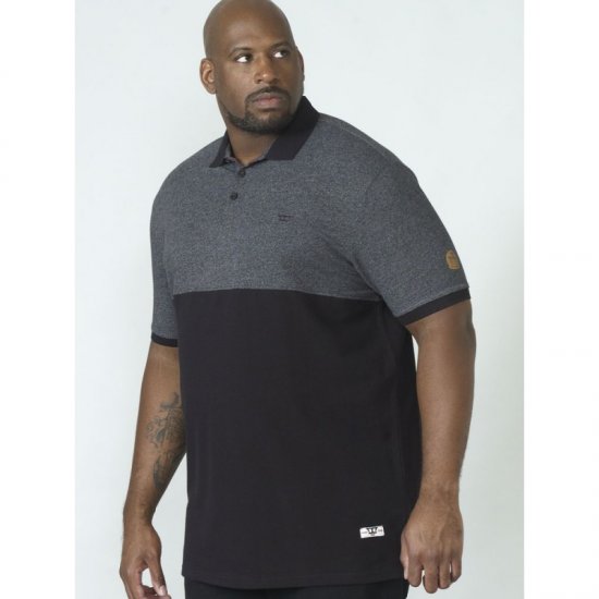 D555 Stefhen Polo Black - Поло тениски - мъжки тениски с яка големи размери