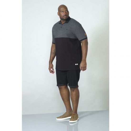D555 Stefhen Polo Black - Поло тениски - мъжки тениски с яка големи размери