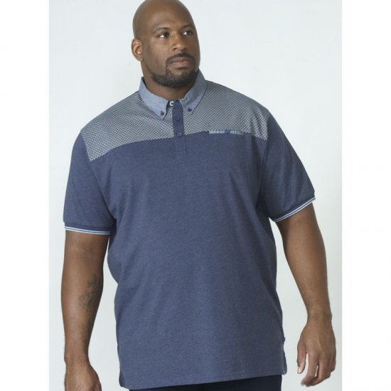 D555 Brent Polo Denim Blue - Поло тениски - мъжки тениски с яка големи размери