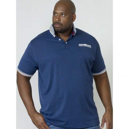 D555 George Polo Navy - Поло тениски - мъжки тениски с яка големи размери