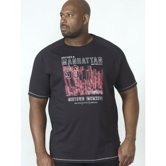 D555 Perry T-shirt Black - Тениски - мъжки тениски големи размери