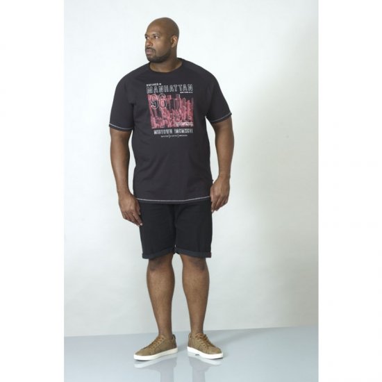 D555 Perry T-shirt Black - Тениски - мъжки тениски големи размери