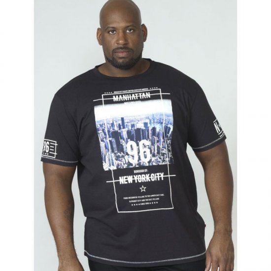 D555 Ethan T-shirt Black - Тениски - мъжки тениски големи размери