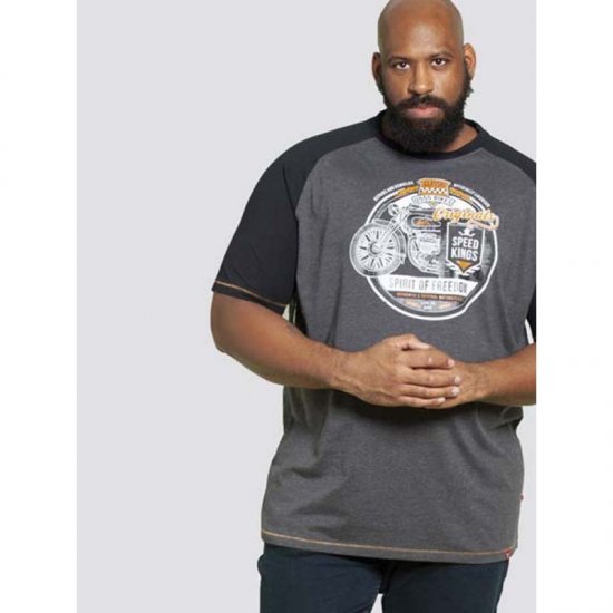 D555 Dallas T-shirt Charcoal - Тениски - мъжки тениски големи размери