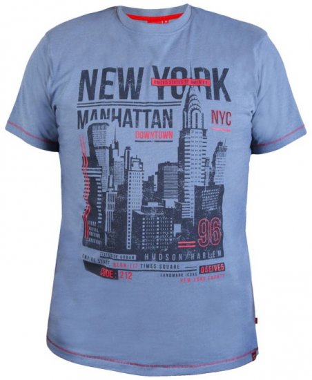 D555 Delta T-shirt Denim Blue - Тениски - мъжки тениски големи размери