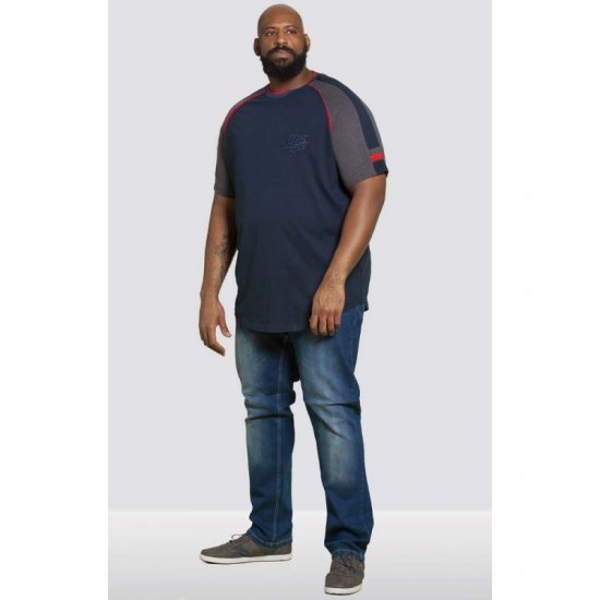 D555 Brendon T-shirt Navy - Тениски - мъжки тениски големи размери