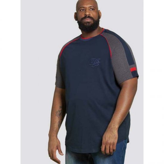 D555 Brendon T-shirt Navy - Тениски - мъжки тениски големи размери