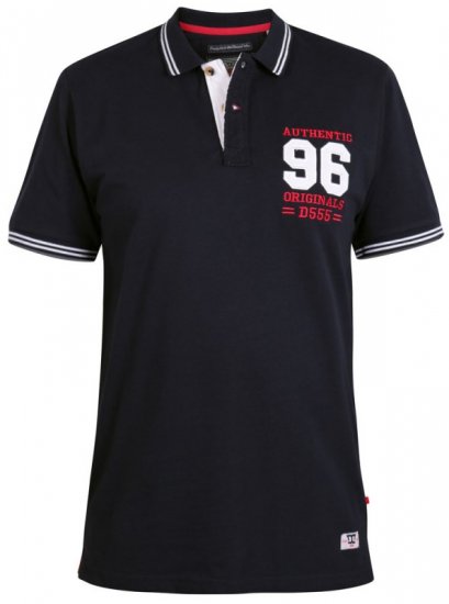 D555 Bartley Polo Dark Navy - Поло тениски - мъжки тениски с яка големи размери