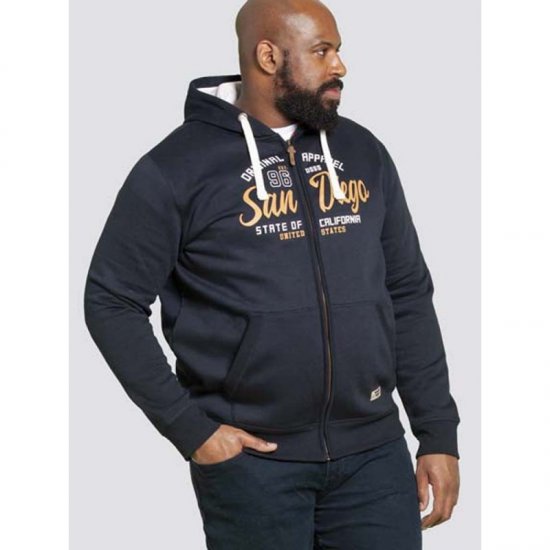 D555 Stockton Hoodie Navy - Суичъри & cуичъри с качулка - мъжки суичъри големи размери