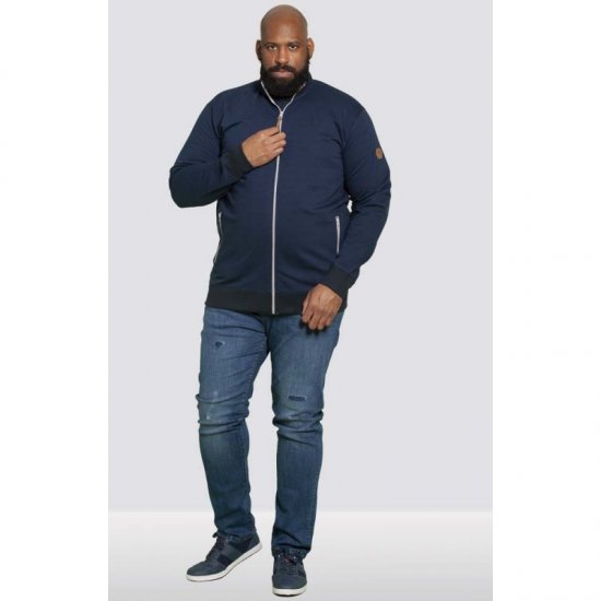 D555 Buxton Full Zip Sweatshirt Navy - Суичъри & cуичъри с качулка - мъжки суичъри големи размери