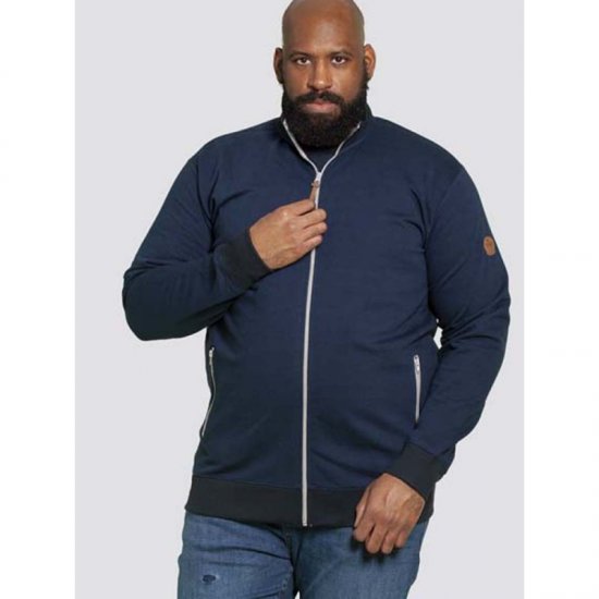 D555 Buxton Full Zip Sweatshirt Navy - Суичъри & cуичъри с качулка - мъжки суичъри големи размери