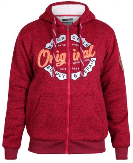 D555 Rylan Hoodie Red - Суичъри & cуичъри с качулка - мъжки суичъри големи размери