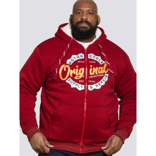 D555 Rylan Hoodie Red - Суичъри & cуичъри с качулка - мъжки суичъри големи размери